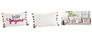 Saro Lifestyle Hello Gorgeous Tassel Trim Decorative Pillow, 12" x 18"